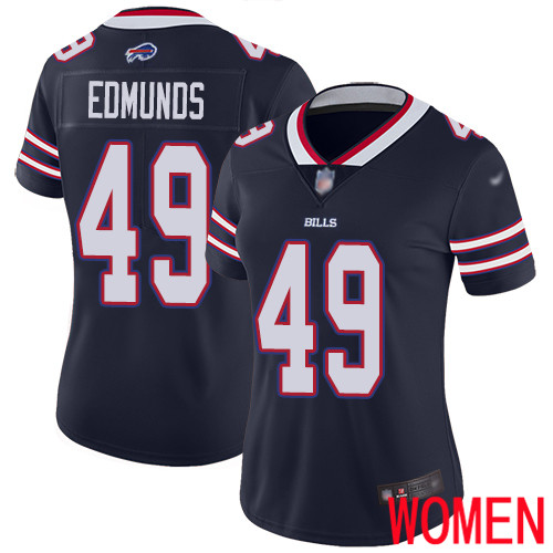 Women Buffalo Bills 49 Tremaine Edmunds Limited Navy Blue Inverted Legend NFL Jersey